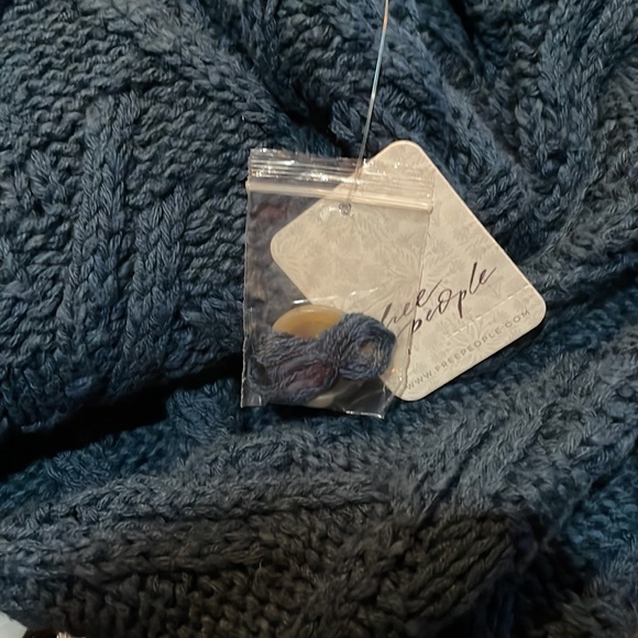 Free People Montana Cable Knit Cardigan in Varsity Navy Blue - Picture 7 of 7